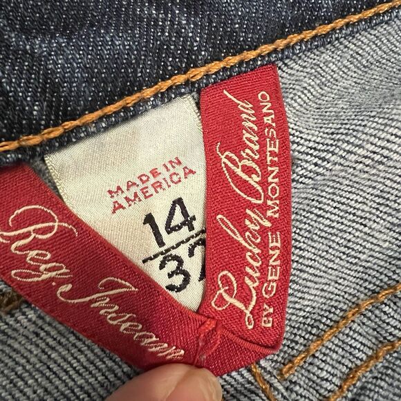 Lucky Brand Dungarees Jeans Bootcut Embroidered Denim Women's Size 14/32 - Picture 6 of 11